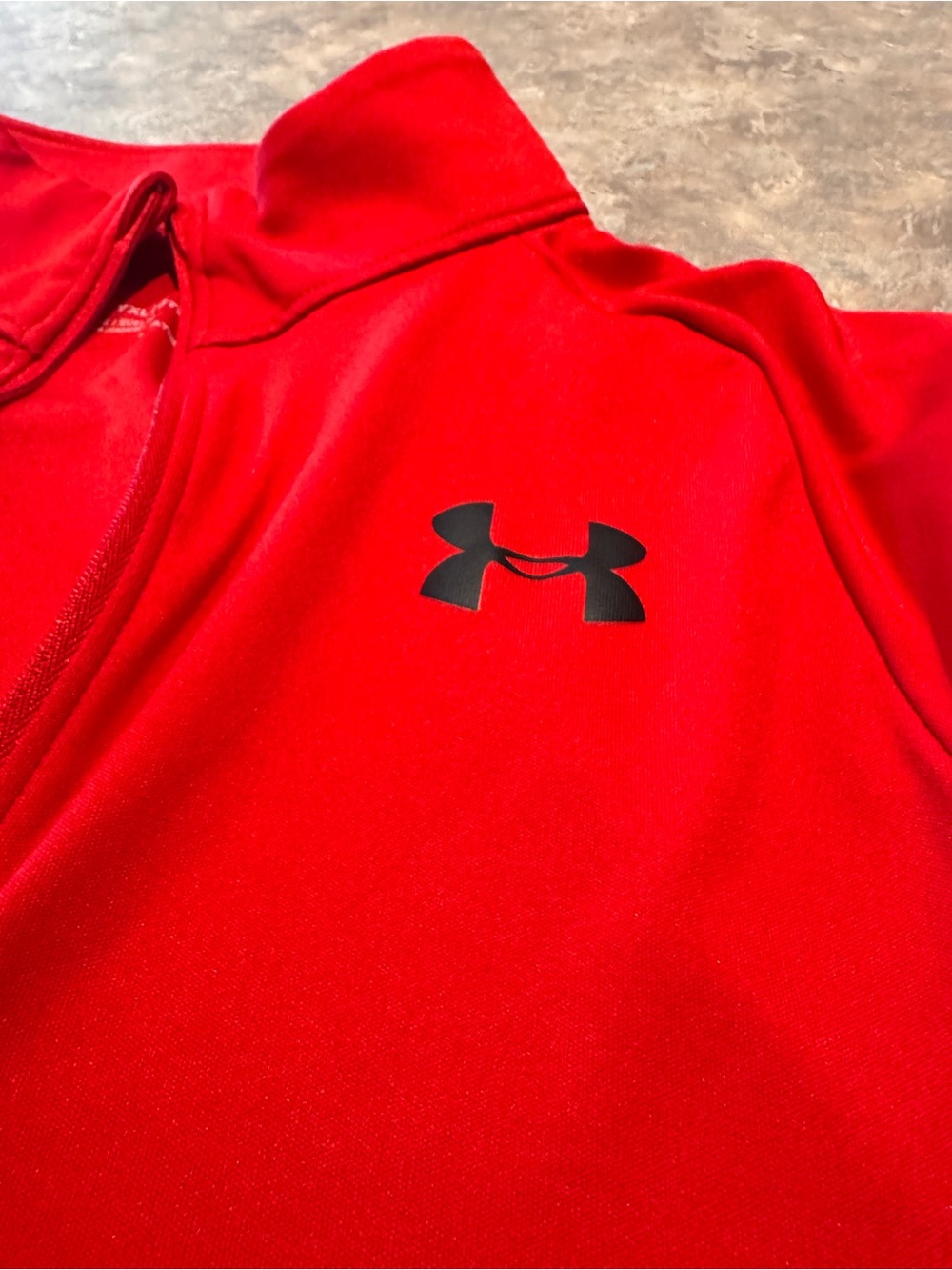 Under Armour Red Kids Long Sleeve 1/4 Zip Performance Top